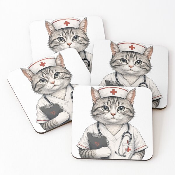 Item preview, Cute Nurse Cat with Stethoscope designed and sold by LovePrintArt.