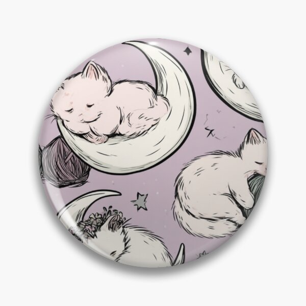 Item preview, Cozy Sleeping Cats on Crescent Moons Cute Pastel Pattern designed and sold by VectorForge.