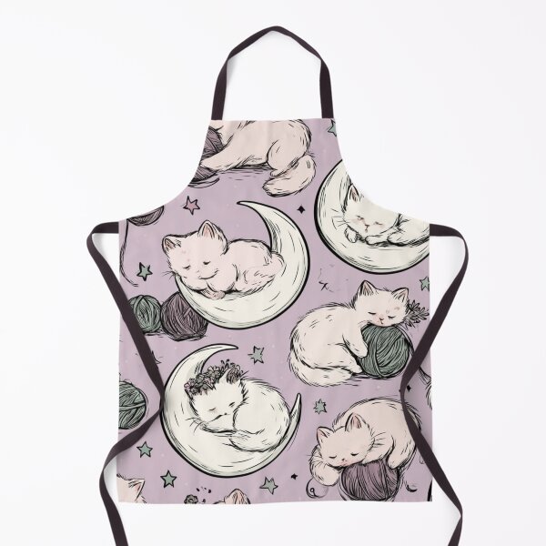 Item preview, Cozy Sleeping Cats on Crescent Moons Cute Pastel Pattern designed and sold by VectorForge.