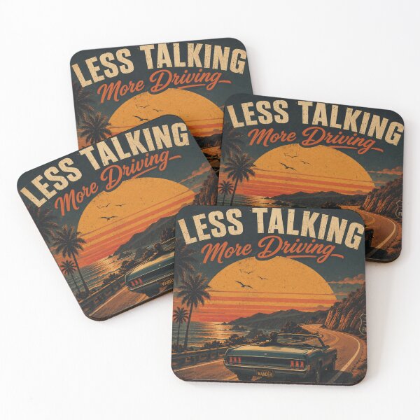 Item preview, Less Talking More Driving - Vintage Retro Sunset Road Trip Car Design designed and sold by BLUESKY11a.