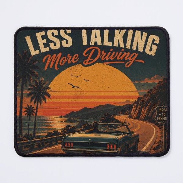 Item preview, Less Talking More Driving - Vintage Retro Sunset Road Trip Car Design designed and sold by BLUESKY11a.