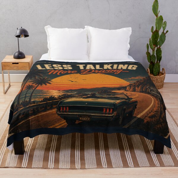 Item preview, Less Talking More Driving - Vintage Retro Sunset Road Trip Car Design designed and sold by BLUESKY11a.