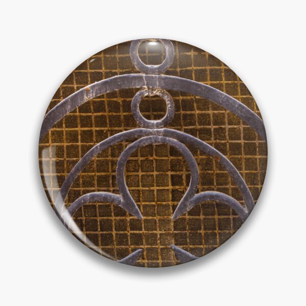Item preview, Ornate Vintage Iron Grille Vent With Decorative Circular Pattern And Rusted Metal Texture designed and sold by Nmallia.