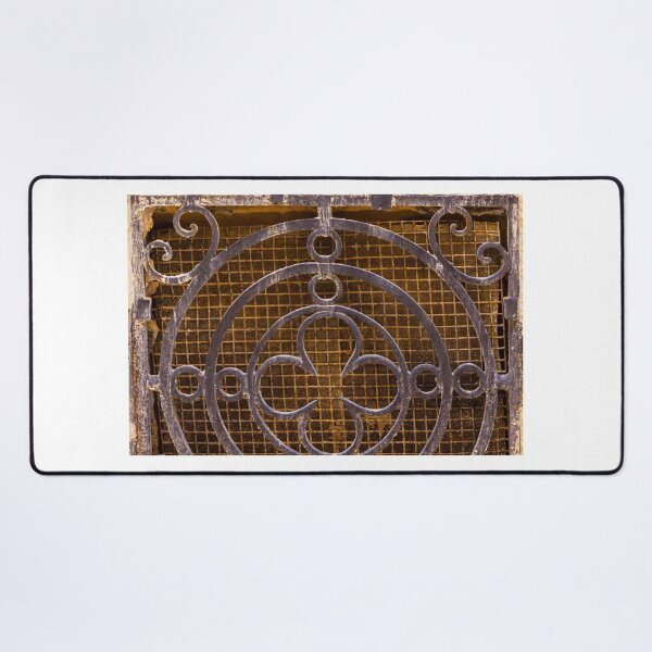 Item preview, Ornate Vintage Iron Grille Vent With Decorative Circular Pattern And Rusted Metal Texture designed and sold by Nmallia.