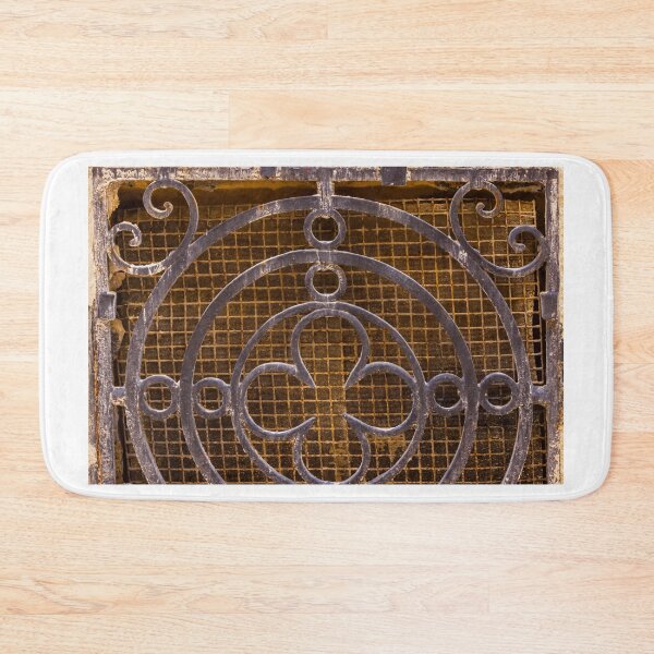 Item preview, Ornate Vintage Iron Grille Vent With Decorative Circular Pattern And Rusted Metal Texture designed and sold by Nmallia.
