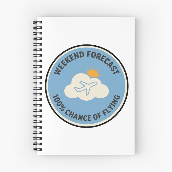 Item preview, Weekend Forecast 100% Chance of Flying Aviation Weather Badge Funny Pilot Gift designed and sold by EMaviation_.