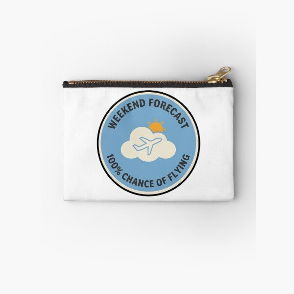 Item preview, Weekend Forecast 100% Chance of Flying Aviation Weather Badge Funny Pilot Gift designed and sold by EMaviation_.