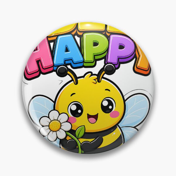 Item preview, Bee Happy Cute Kawaii Bee with Flower designed and sold by BoosterShop.