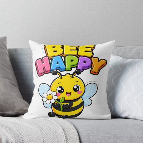 Item preview, Bee Happy Cute Kawaii Bee with Flower designed and sold by BoosterShop.