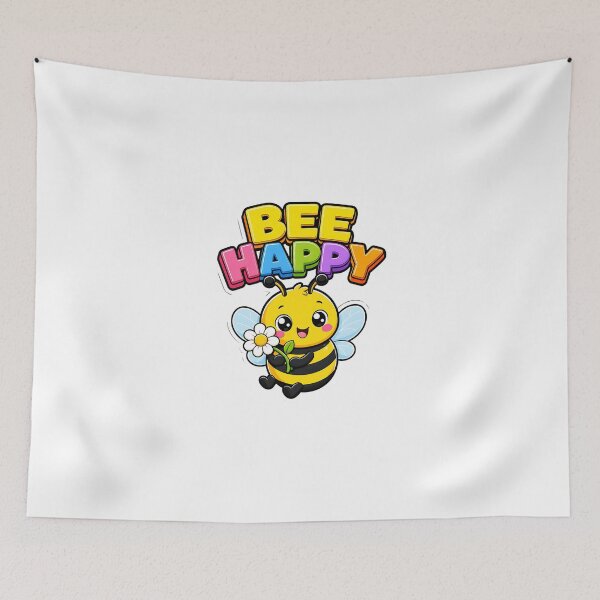 Item preview, Bee Happy Cute Kawaii Bee with Flower designed and sold by BoosterShop.