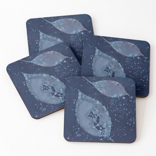 Item preview, Floating Leaves Wet Cyanotype Botanical Art Print by Nicole Giger designed and sold by NicoleGiger.Studio.