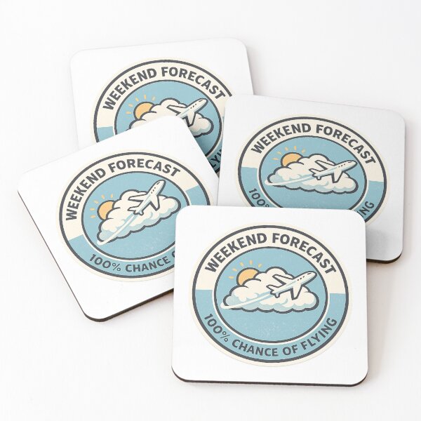 Item preview, Weekend Forecast 100 Percent Chance of Flying Funny Aviation Quote Pilot Humor designed and sold by EMaviation_.