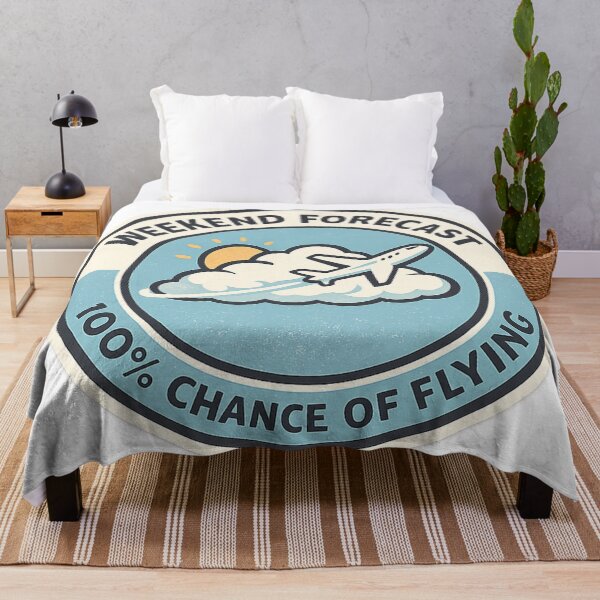 Item preview, Weekend Forecast 100 Percent Chance of Flying Funny Aviation Quote Pilot Humor designed and sold by EMaviation_.
