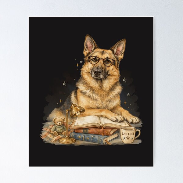 Item preview, German Shepherds Books and Dogs Make Me Happy designed and sold by Cute & Sassy Custom Gifting Boutiques.