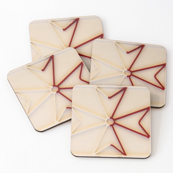 Item preview, Abstract Geometric Red And White Pattern With Symmetrical Star Shape And Minimal Design designed and sold by Nmallia.