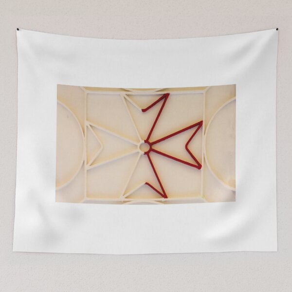 Item preview, Abstract Geometric Red And White Pattern With Symmetrical Star Shape And Minimal Design designed and sold by Nmallia.