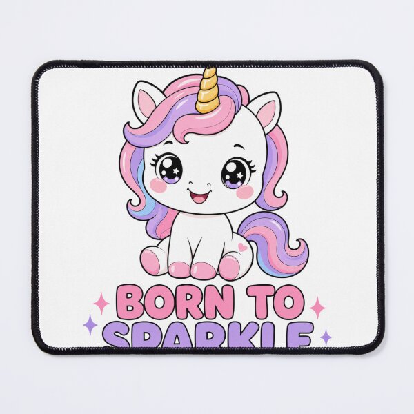 Item preview, Born To Sparkle Cute Kawaii Unicorn with Saying designed and sold by BoosterShop.