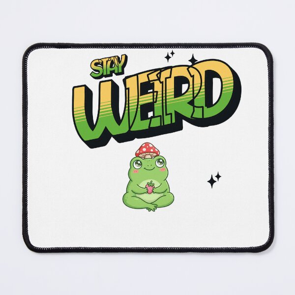 Item preview, Stay Weird Cute Frog with Mushroom Hat Cottagecore designed and sold by BoosterShop.
