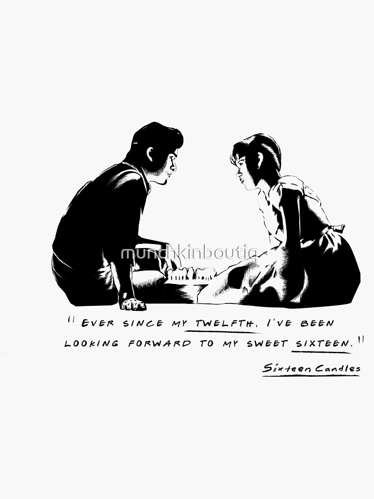 "Sixteen Candles" Sticker by munchkinboutiq Redbubble