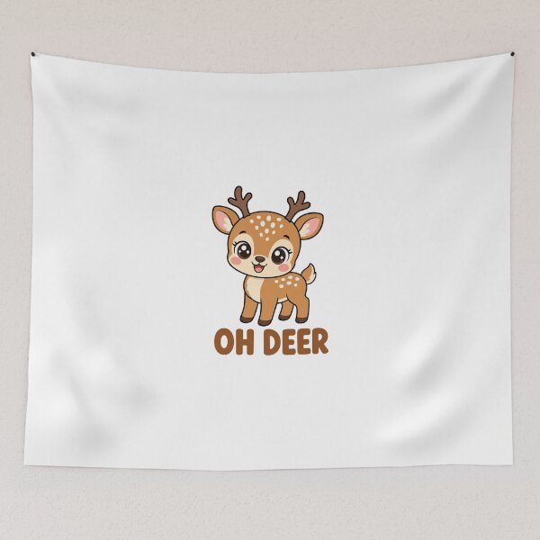 Item preview, Oh Deer Cute Kawaii Fawn with Saying designed and sold by BoosterShop.