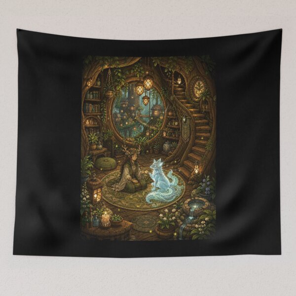 Item preview, The Forest Oracle and Her Spirit Fox  designed and sold by Sketchlegacy.