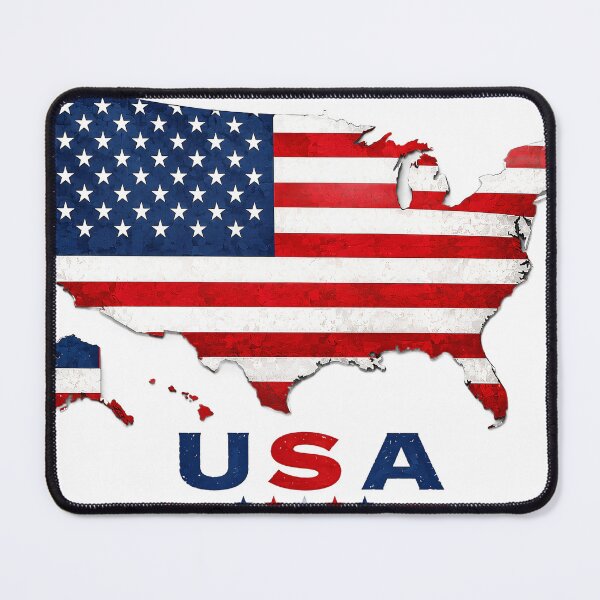 Item preview, USA Map with National Flag Design designed and sold by ali prints.