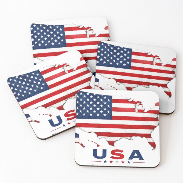 Item preview, USA Map with National Flag Design designed and sold by ali prints.