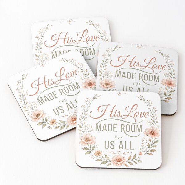 Item preview, His Love Made Room for Us All | Christian Floral Faith Quote | Inspirational Jesus Design designed and sold by Jas-Mine Croche & More LLC.