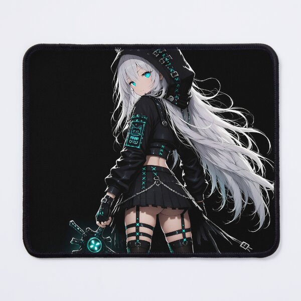 Item preview, Cyberpunk Neko Anime Girl with Glowing Energy Sword | Gothic Sci-Fi Warrior designed and sold by Revyra Design .