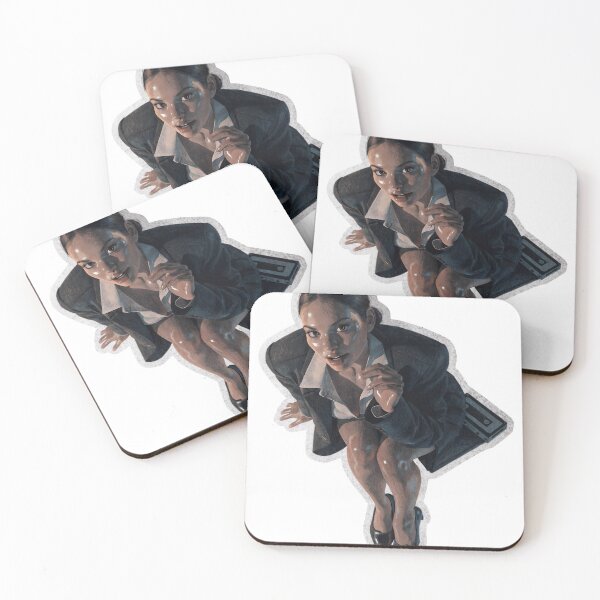 Item preview, Confused businesswoman sitting with as transparent object designed and sold by Creative88Art.