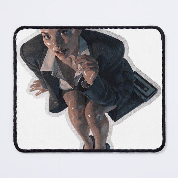 Item preview, Confused businesswoman sitting with as transparent object designed and sold by Creative88Art.