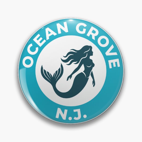 Item preview, Ocean Grove Mermaid Vintage Badge designed and sold by Digital Art Works  Hub.