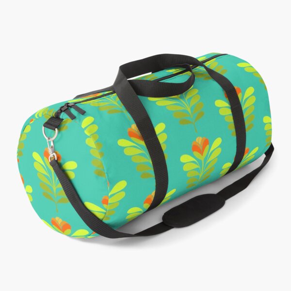 Item preview, Modern orange flowers on teal designed and sold by MarySchwindt.