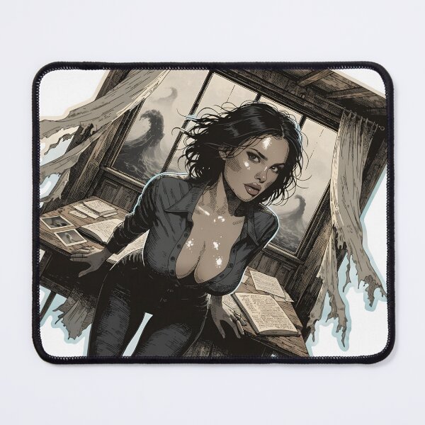 Item preview, Woman in gothic study with eerie on transparent background designed and sold by Creative88Art.