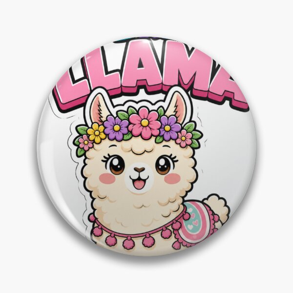 Item preview, No Drama Llama Cute Kawaii Llama with Flower Crown designed and sold by BoosterShop.