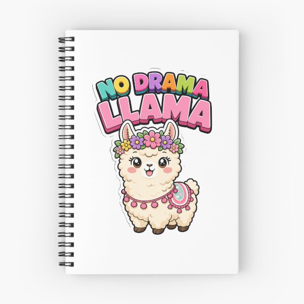 Item preview, No Drama Llama Cute Kawaii Llama with Flower Crown designed and sold by BoosterShop.