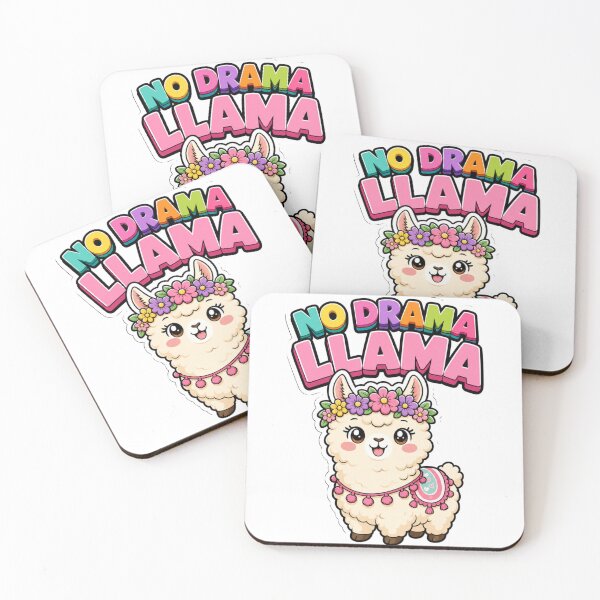 Item preview, No Drama Llama Cute Kawaii Llama with Flower Crown designed and sold by BoosterShop.