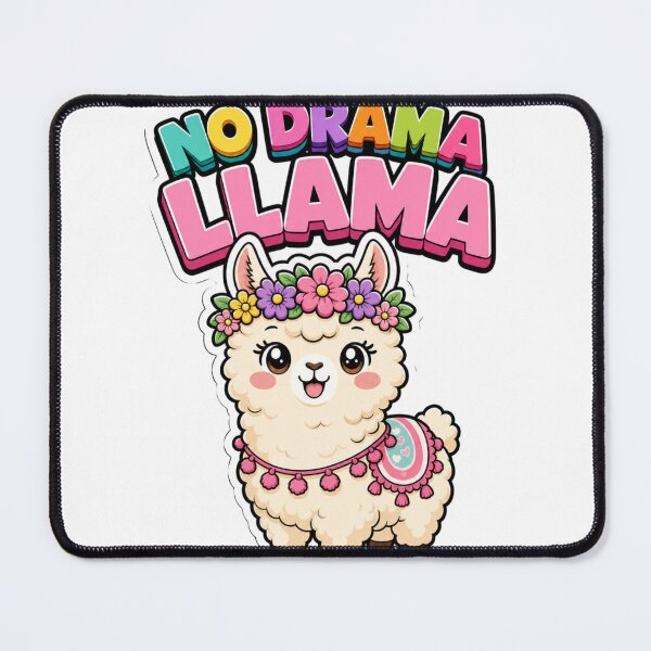 Item preview, No Drama Llama Cute Kawaii Llama with Flower Crown designed and sold by BoosterShop.