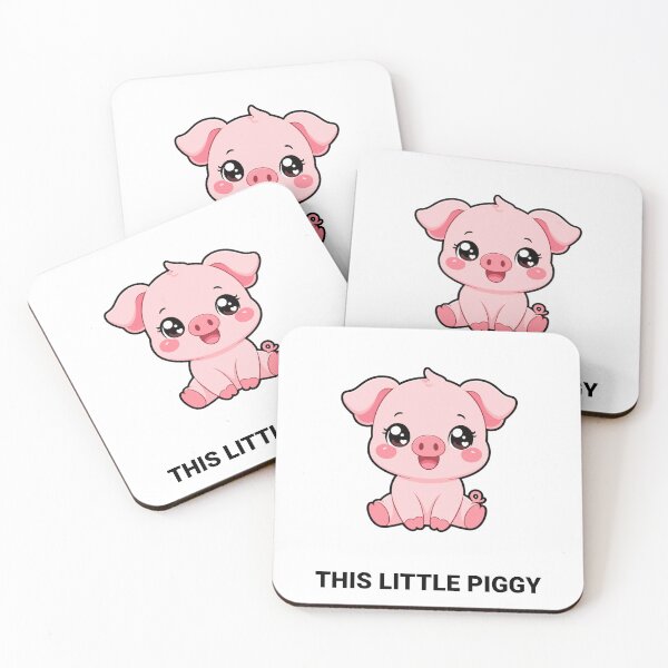 Artikelvorschau, This Little Piggy Süßes Kawaii Schwein Ferkel mit Spruch entworfen und verkauft von BoosterShop.