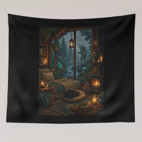 Item preview, Rainwatch Cottage and the Ancient Forest Guardian  designed and sold by Sketchlegacy.