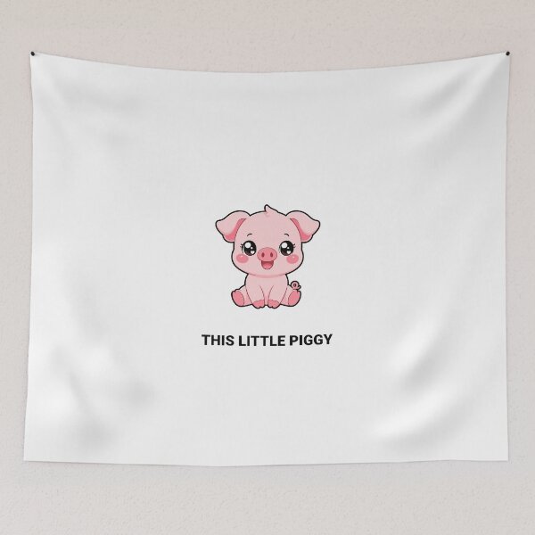 Item preview, This Little Piggy Cute Kawaii Piglet with Saying designed and sold by BoosterShop.