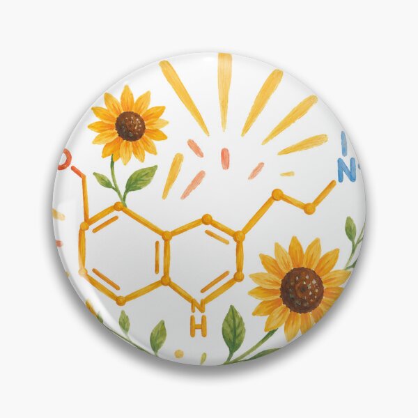 Item preview, Serotonin Molecule with Sunflowers Happy Chemical designed and sold by eignvalue.