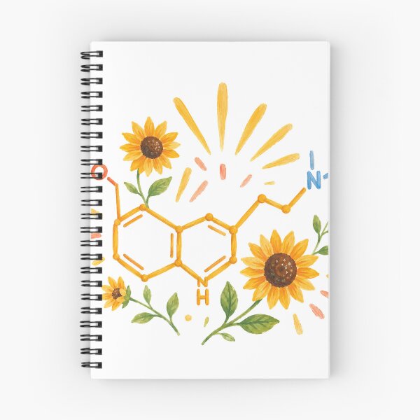 Item preview, Serotonin Molecule with Sunflowers Happy Chemical designed and sold by eignvalue.
