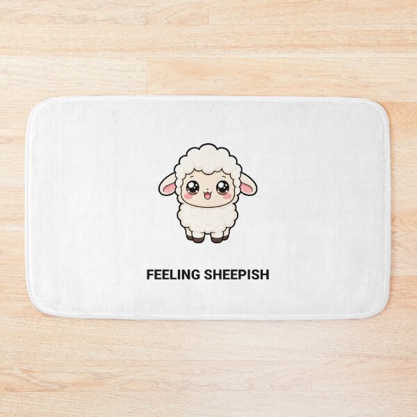 Item preview, Feeling Sheepish Cute Kawaii Sheep Lamb with Saying designed and sold by BoosterShop.