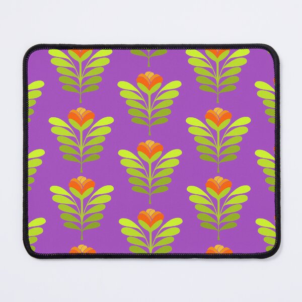 Item preview, Modern orange flowers on purple designed and sold by MarySchwindt.