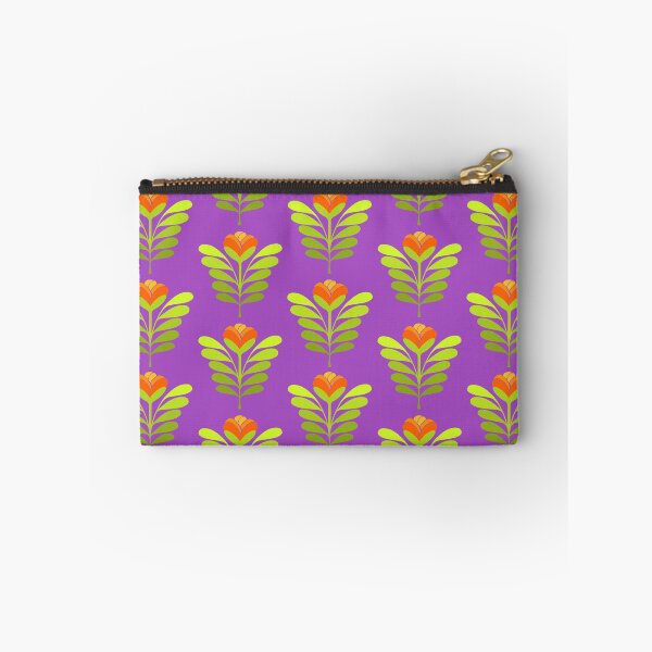 Item preview, Modern orange flowers on purple designed and sold by MarySchwindt.
