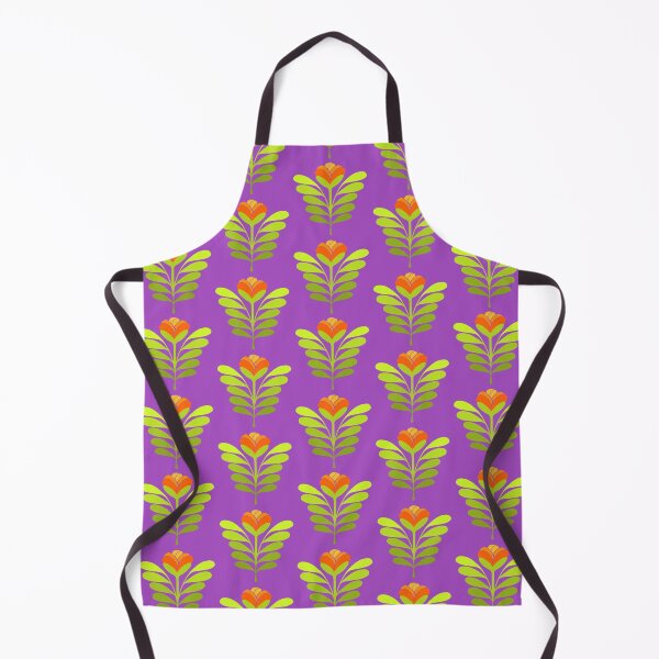 Item preview, Modern orange flowers on purple designed and sold by MarySchwindt.