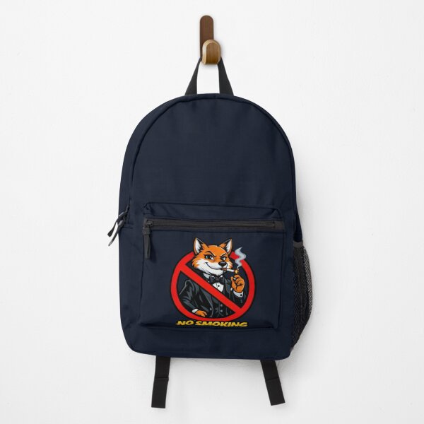 Item preview, No Smoking Fox Sticker – Funny Tuxedo Fox Cartoon Vector, Dapper Fox Gentleman Sign, Cool Smoking Forbidden Garage Wall Art designed and sold by SmartPuns.
