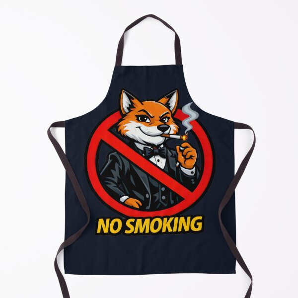 Item preview, No Smoking Fox Sticker – Funny Tuxedo Fox Cartoon Vector, Dapper Fox Gentleman Sign, Cool Smoking Forbidden Garage Wall Art designed and sold by SmartPuns.