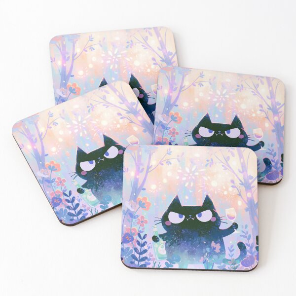 Item preview, Tipsy Black Cat in Bloom designed and sold by Dusk Atelier.